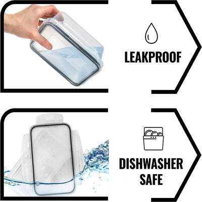 Kitchen Food Contianers Set, Microwave Dishwasher Safe BPA FREE 10pcs 840ML Containers Set With 10stickers and Marker by Smarsty