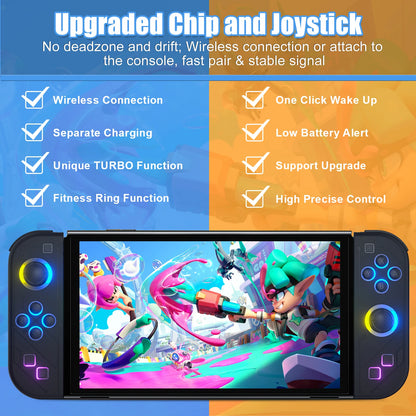 Bluetooth 5.2 Joy Controller with RGB LED for Nintendo Switch - Smarsty