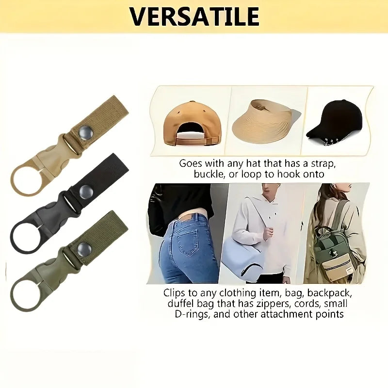 1-Pack Webbing Buckle Hook Water Bottle Clip - Durable Nylon With Safety Buckle, Multi-Color Optional, Suitable For Camping, by Smarsty