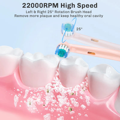 Smart Rotating Timing Electric Toothbrush, Rechargeable Rotary Toothbrush with 4 Heads, 5 Modes Setting Teeth Whitening Oral Car - Smarsty