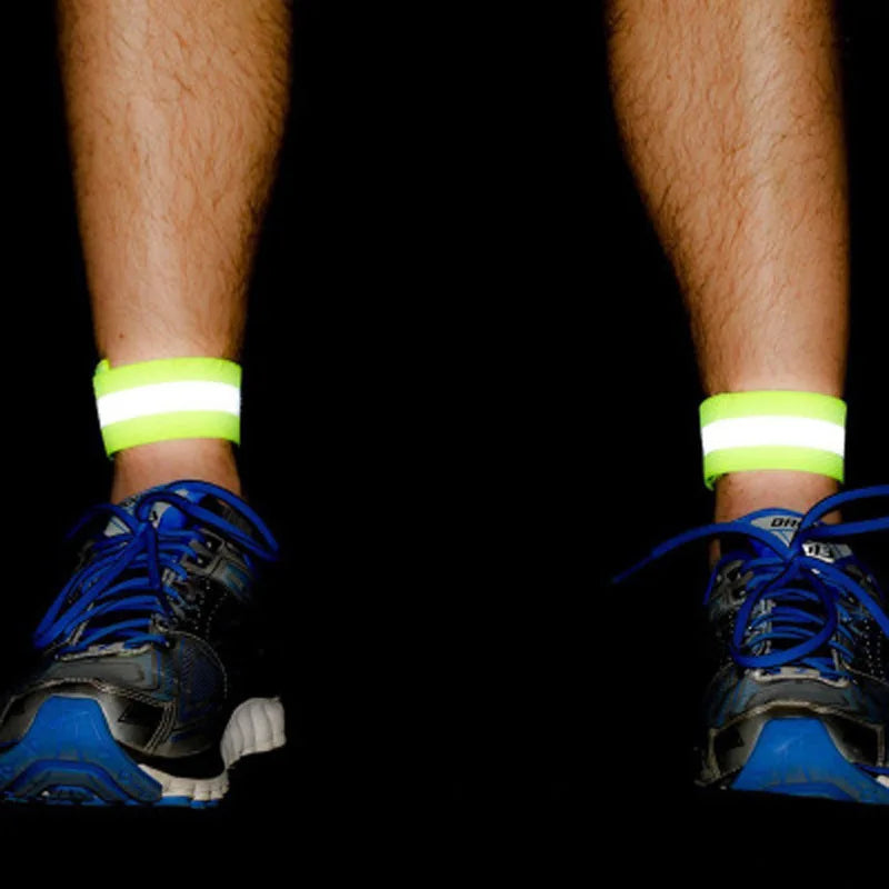 1 Pair Reflective Bands Elastic Armband Wristband Ankle Leg Straps Kids Safety Reflector Outdoor Night Cycling Jogging Running