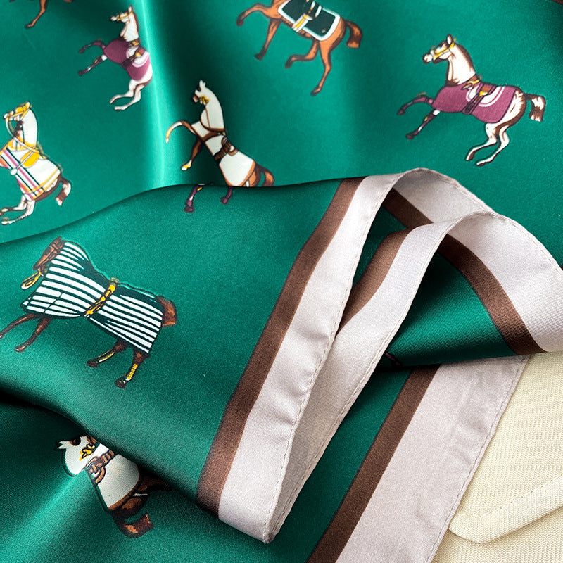 Luxury Silk Horse Print Scarf for Women - Smarsty