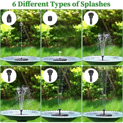 Outdoor Solar Fountain Pump Kit with 6 Nozzles - Smarsty