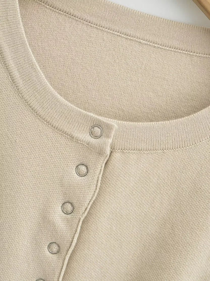 Tossy Autumn Fashion Knitwear Cardigan Top Women's Ribbed Patchwork Slim Casual Cropped Inner Top Women's Knit Cardigan Outwear - Smarsty