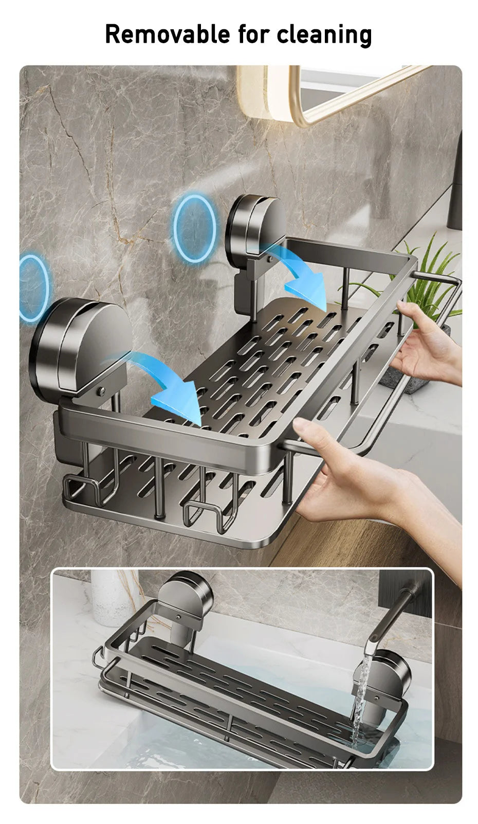 Bathroom Suction Cup Storage Rack for Easy Organization - Smarsty