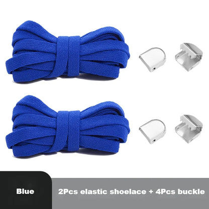 Flat Elastic Shoe Laces Sneakers No Tie Shoelaces for Shoes Tennis Quick Shoelace Clips Without Ties Shoe Accessories Kids Adult - Smarsty