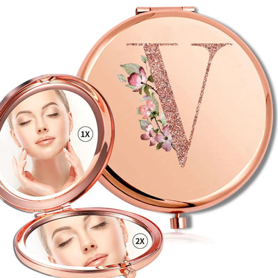 Rose Gold Double Sided Makeup Mirror Compact Design - Smarsty