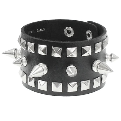 90s Punk Style PU Leather Spike Bracelet for Women - Smarsty