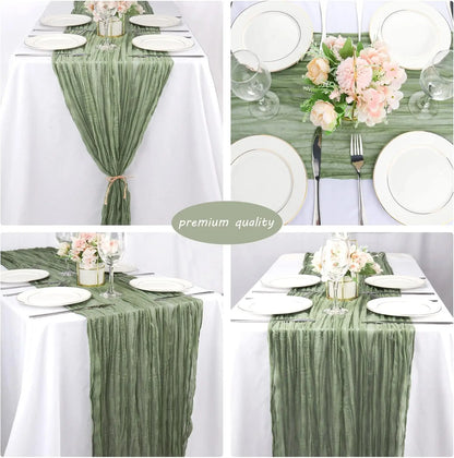 Boho Cheesecloth Table Runner for Rustic Weddings - Smarsty