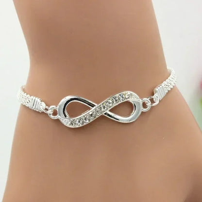 Unisex Crystal Inlay Bracelet with 8 Shape Charm - Smarsty
