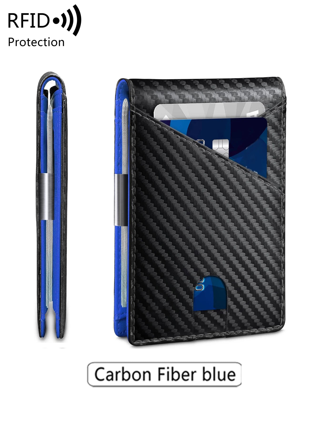 Minimalist men's wallet RFID anti-theft brush double fold cross front pocket portable card holder 12 card multifunctional wallet - Smarsty
