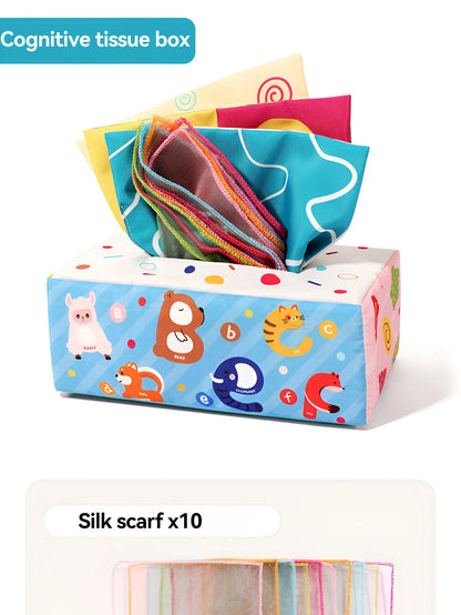 Fun Cartoon Unbreakable Cloth Book Ring Paper Tissue Box Toy by Smarsty