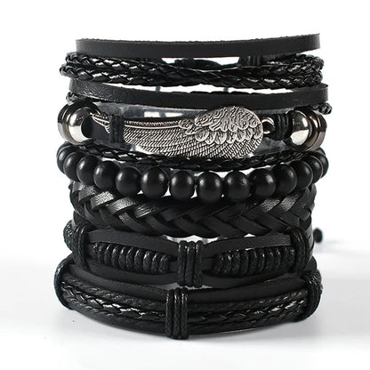 Viking Leather Bracelet For Men Adjustable Skull Design - Smarsty