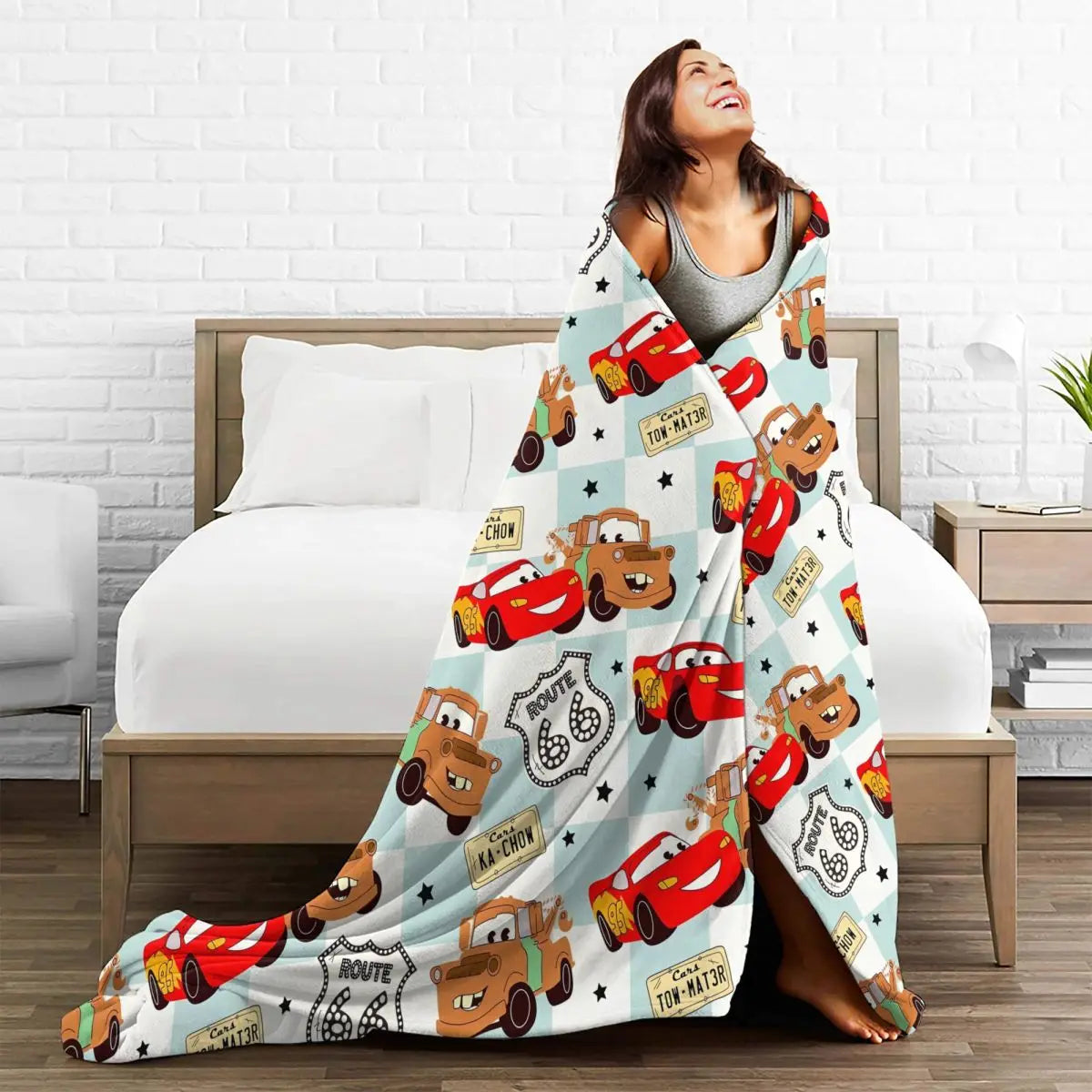 Cars Lightning McQueen Flannel Blanket Soft Warm Cover - Smarsty