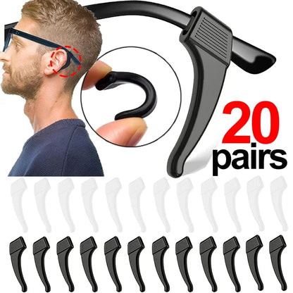 2/40pcs Silicone Ear Hook Anti-slip Glasses Leg Ear Sleeve Bracket Fastener Sunglasses Accessories Grip Anti-fall Eyewear Holder - Smarsty