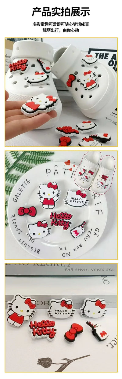MINISO Sanrio Hello Kitty Shoe Charms DIY Detachable Hole Shoes Decorate Accessories Festival Party Gifts Christmas Gift - Smarsty