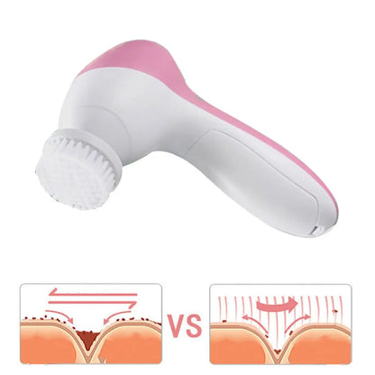5 in 1 Electric Facial Cleaner with Vibration Massage - Smarsty