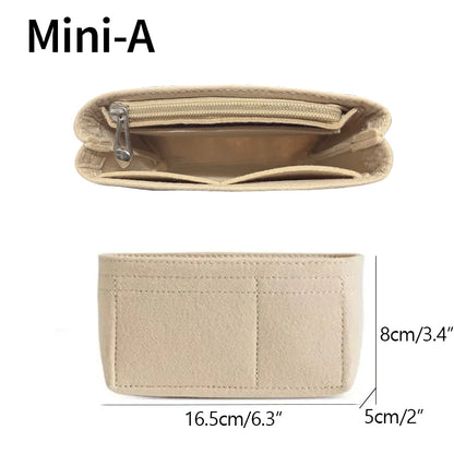 Bag Organizer for Small Tote Bag Timid Bag Storage & Finishing Inner Bag Liner Handbags Insert Organizer fit Mini Size