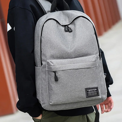 Men's backpack made of nylon, suitable for school, business trips and single or double shoulder carrying - solid color design - Smarsty