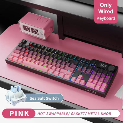 Tri Mode Gaming Keyboard With Hot Swap 104 Keys Gasket