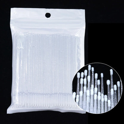 100Pcs Micro Cotton Swabs for Eyelash Cleaning - Smarsty