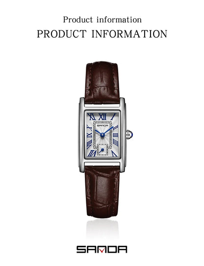 SANDA 1116 Women's Luxury Quartz Watch with Leather Strap - Smarsty