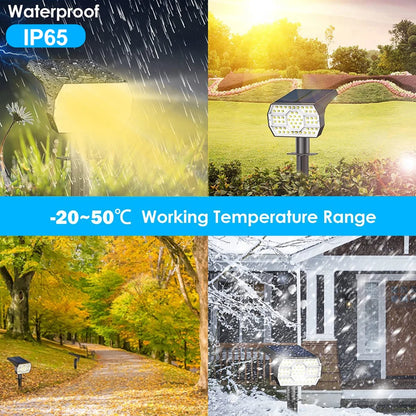 Solar Powered LED Spotlights for Outdoor Landscape Lighting - Smarsty