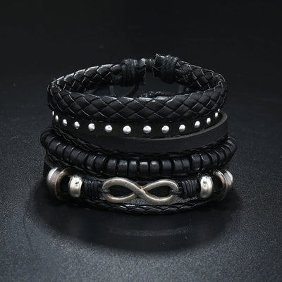 Men’s Leather Braided Bracelets Vintage Ethnic Wristband - Smarsty