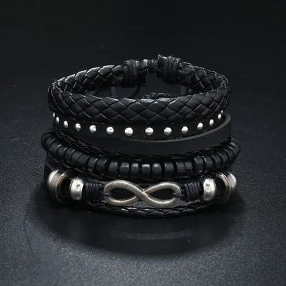 Men’s Leather Braided Bracelets Vintage Ethnic Wristband - Smarsty