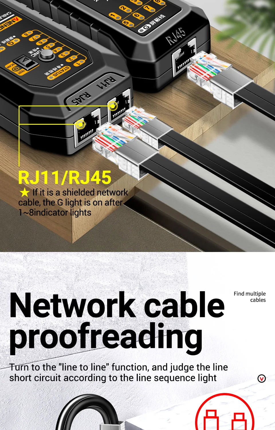 ANENG M469A Network Cable Tester with Line Tracking Feature - Smarsty