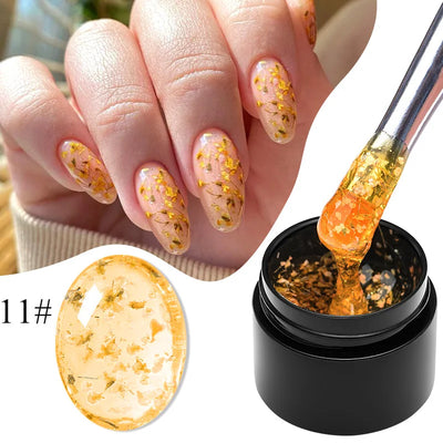 Pink Dried Flower Gel Nail Polish for Fairy Nail Art - Smarsty