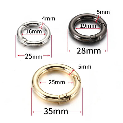 6Pcs/lot Metal Spring Gate O Ring Bag Buckle Metal Clasps Carabiner Snap Hook Spring Keyring DIY Bag Luggage Jewelry Accessories - Smarsty