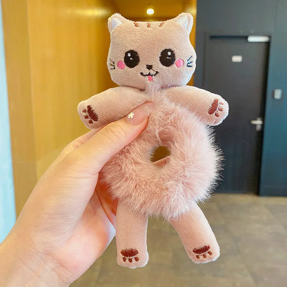 Cute Plush Hair Ties For Women Soft Elastic Bands Set - Smarsty