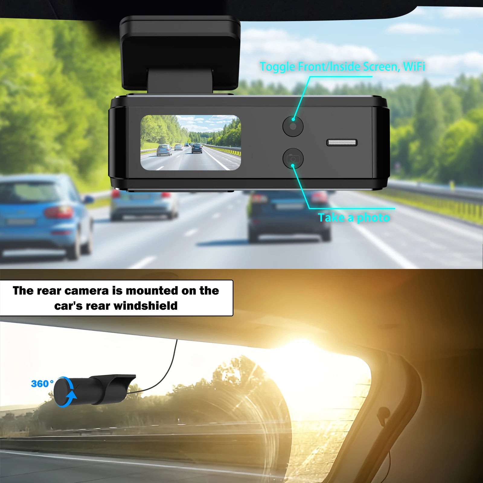 Stunning 4K Dash Cam Front And Rear Night Vision Wifi - Smarsty