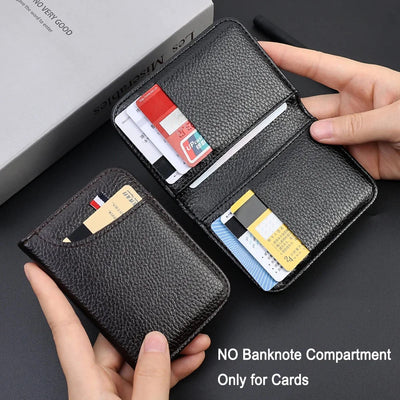 Portable Super Slim Soft Wallet PU Leather Mini Credit Card Wallet Purse Card Holders Men Wallet Thin Small Short Wallets - Smarsty