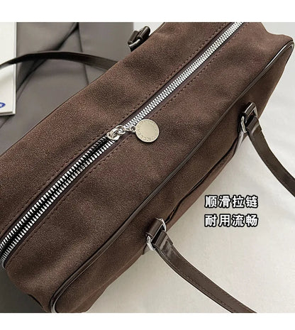Casual Large Capacity Suede Shoulder Bag For Women Retro - Smarsty