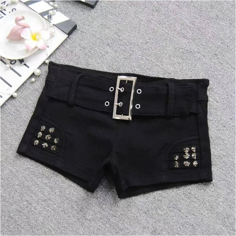 Summer Women Y2k Streetwear Gyaru Harajuku Fashion Grunge Vintage Coquette Low Rise 2000s Jean Shorts Denim Hot Pants Japanese - Smarsty