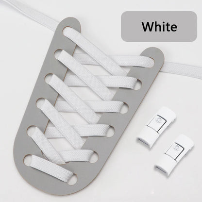 Colorful Press Lock No Tie Shoelace Elastic Shoelaces for Sneakers Sport Tieless Elastic Shoe Laces One Size Fit All Adult Kids - Smarsty
