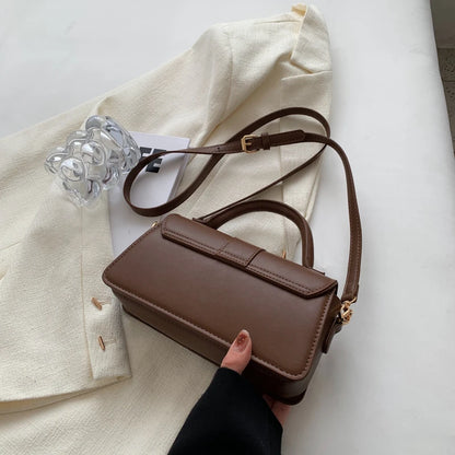 Versatile PU Leather Shoulder Bag For Women Square Satchel - Smarsty