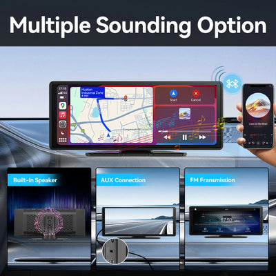 Universal Portable Carplay for Car Screen, Wireless Carplay Screen Wireless Car Stereo with Carplay Android Auto, Car Touchscree - Smarsty