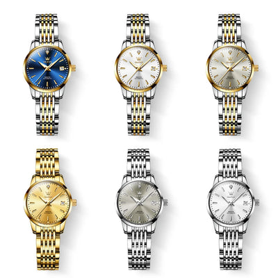 OLEVS Ladies Automatic Wristwatch Waterproof Stainless Steel - Smarsty