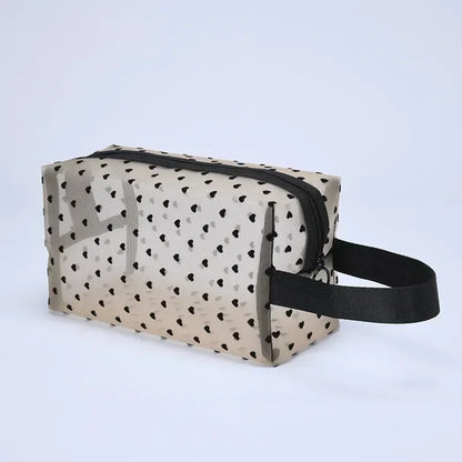 Heart Shaped Nylon Mesh Cosmetic Bag Zipper Organizer - Smarsty