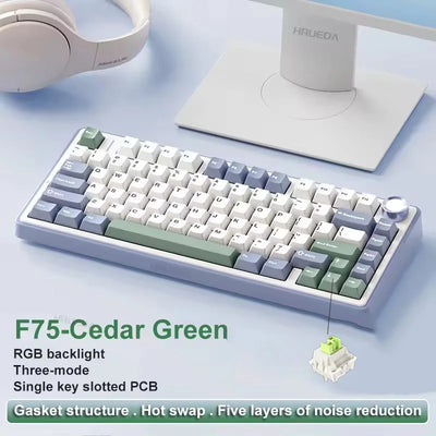 Wireless Mechanical Keyboard 75 Layout RGB Gasket Structure - Smarsty