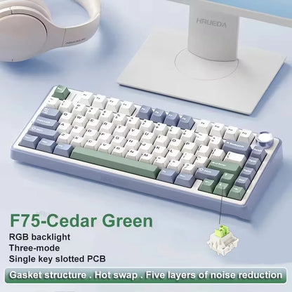 Gaming Mechanical Keyboard 75 Percent RGB Gasket Structure