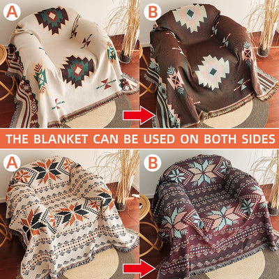 Oversized Boho Aztec Blanket for Cozy Decor - Smarsty