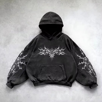 American Y2K New Fashion Trend Fleece Padded Zipper Hoodie Women Street Hip Hop Joker Loose Sweatshirt Couple Casual Punk Hoodie - Smarsty