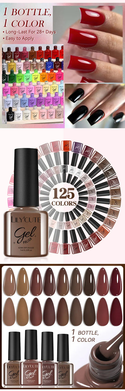 LILYCUTE 6 Piece Coffee Gel Nail Polish Set - Smarsty