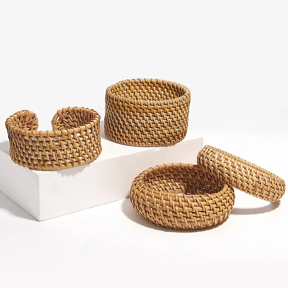 Boho Bamboo Rattan Weave Bracelet for Women - Smarsty