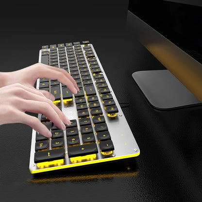 Silent All Metal 104 Key Keyboard For Office And Gaming