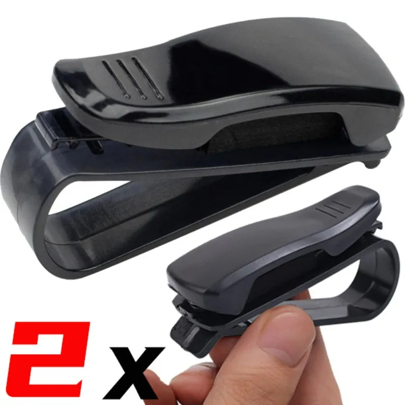 Car Visor Clip Glasses Holder Rotates 180 Degrees Card Slot - Smarsty